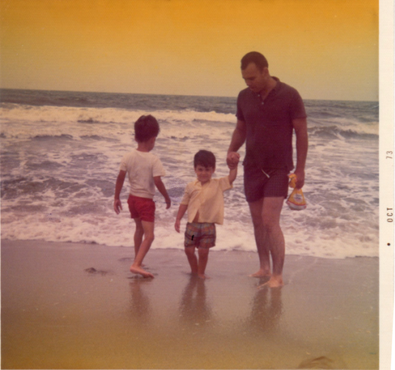 My brother and I with my father 1973